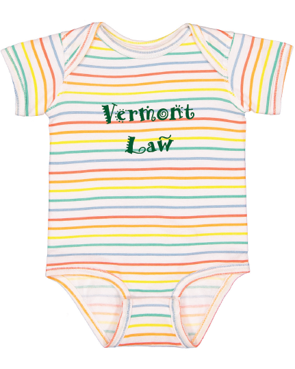 Vermont Law Onesie Rainbow Stripe